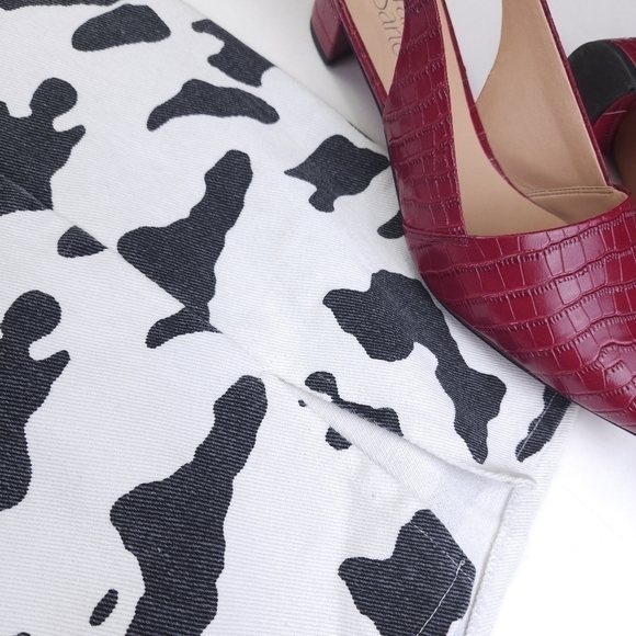 Tribe White Black Animal Print Denim Skirt Sz L - Picture 3 of 8